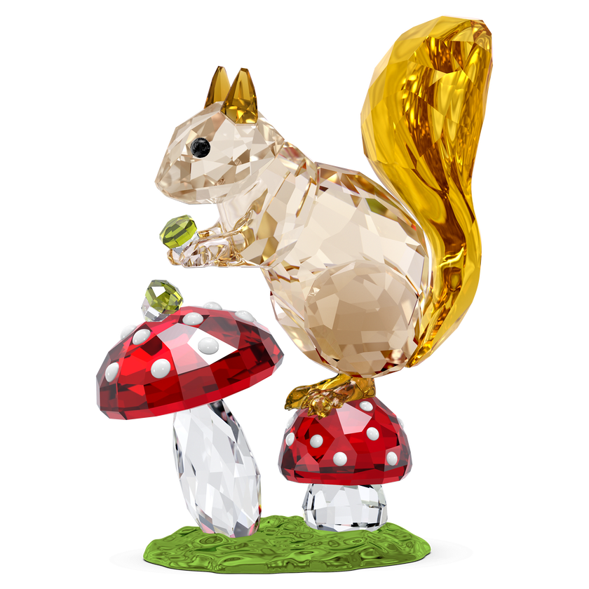 swarovski idyllia squirrel and mushrooms