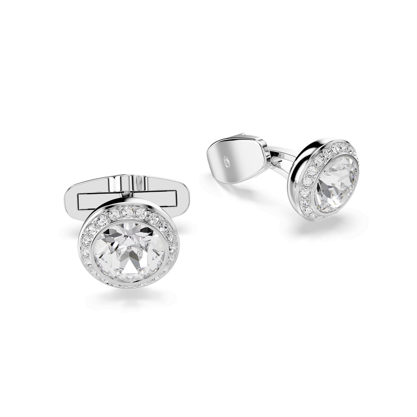 swarovski una angelic cufflinks  round cut  white  rhodium plated