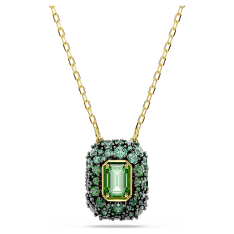 swarovski sublima pendant  octagon cut  green  18k gold finish