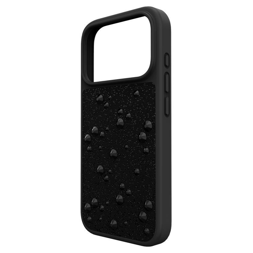swarovski high smartphone case  flat back crystals  iphone  17 pro  black