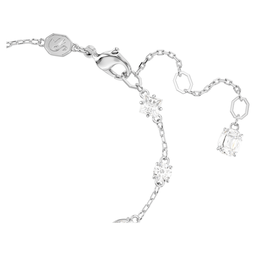 swarovski mesmera bracelet  mixed cuts  scattered design  white  rhodium plated