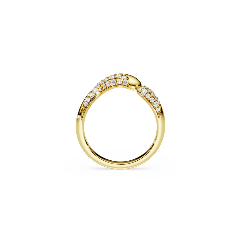 swarovski classica open ring  round cut  white  sterling silver  18k gold finish