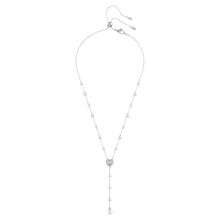 ariana grande x swarovski y necklace  mixed cuts  heart  white  rhodium plated