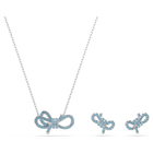 swarovski lifelong bow set bow blue rhodium plated