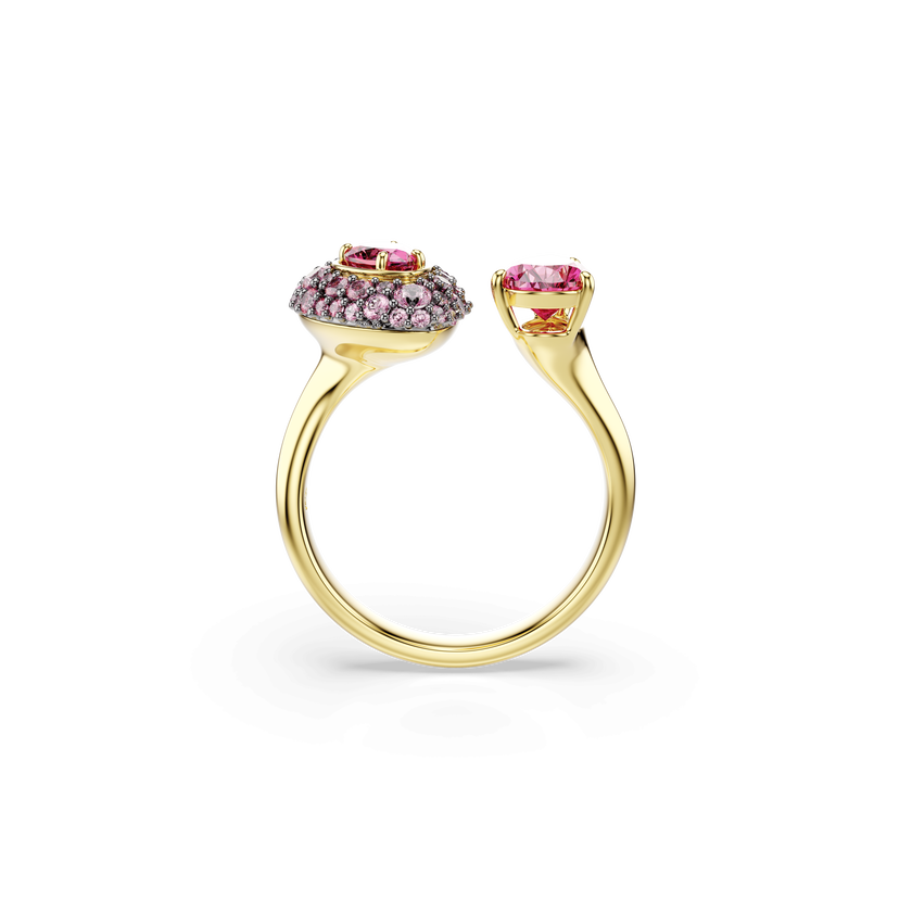 swarovski sublima cocktail ring  pear cut  red  18k gold finish