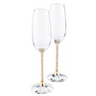 Crystalline Toasting Flutes , Gold Tone (Set of 2)