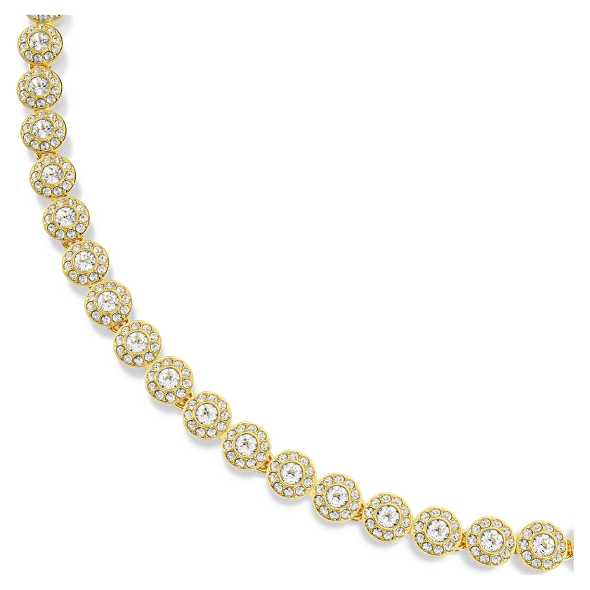 swarovski una angelic set  round cut  white  gold tone plated