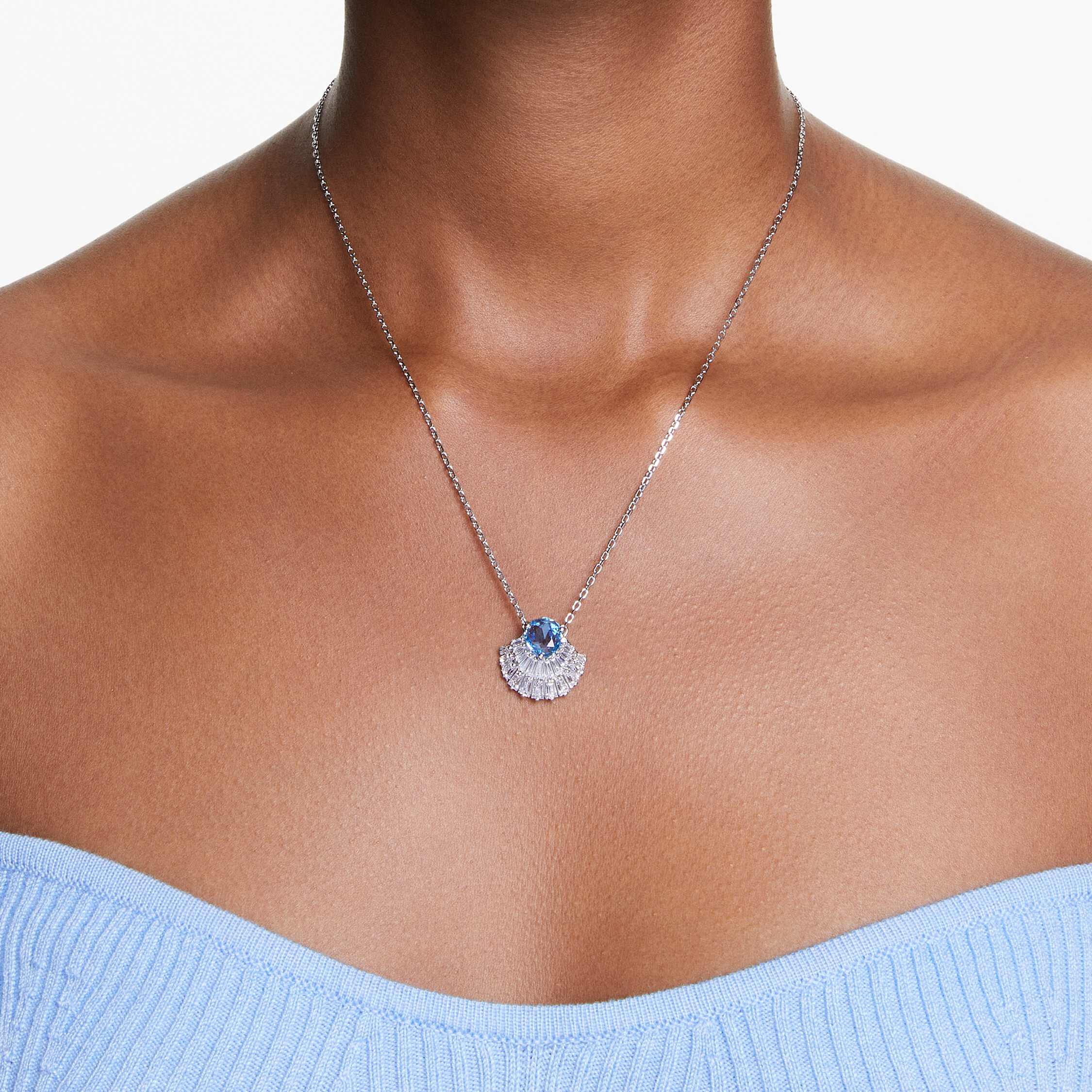 Blue locket necklace on sale