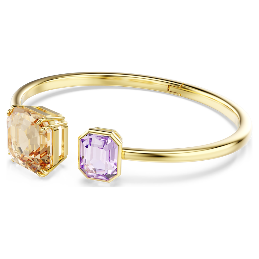 swarovski millenia bangle  octagon cut  multicolored  gold tone plated