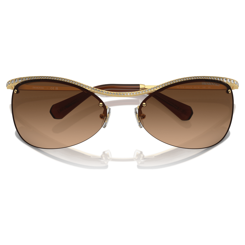 swarovski sunglasses  oval shape  sk7018 ov  brown