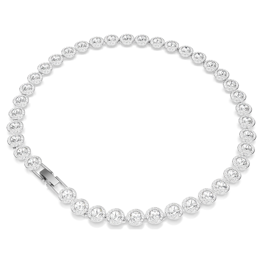 swarovski una angelic tennis necklace  round cut  white  rhodium plated