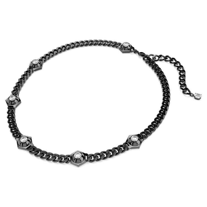 Numina necklace, Round cut, White, Ruthenium plated | Swarovski UAE