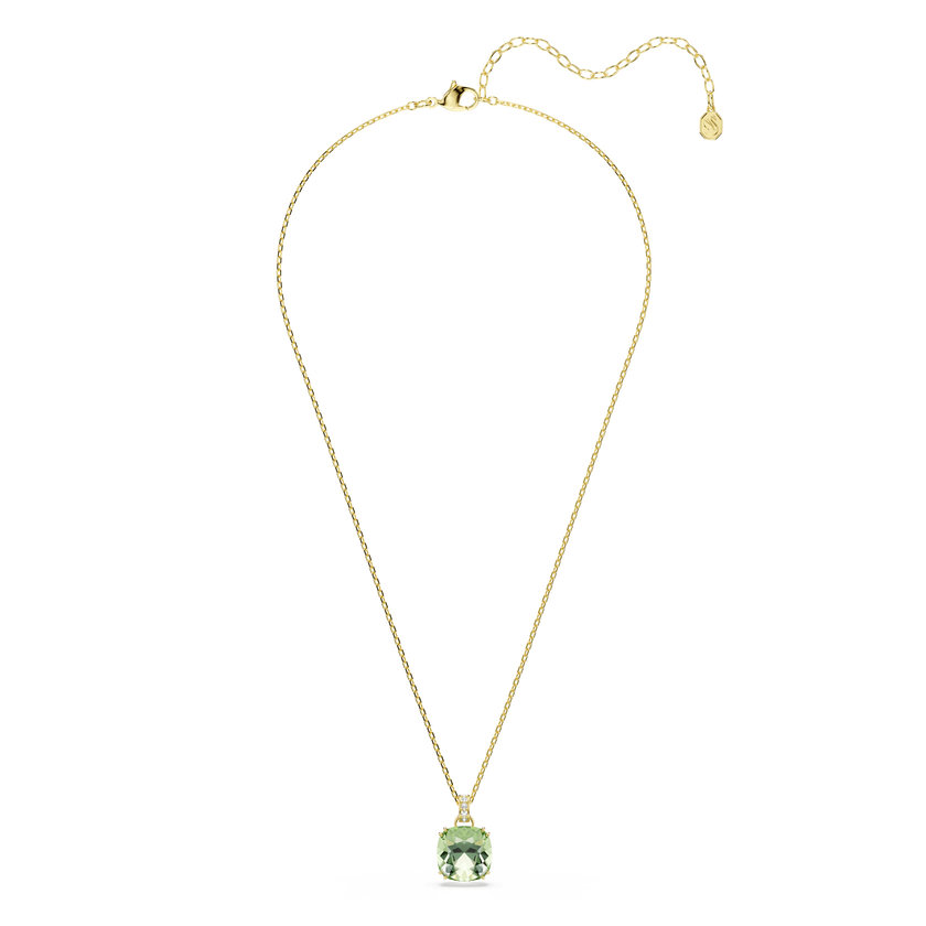 swarovski millenia pendant  cushion cut  green  18k gold finish