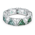 swarovski matrix cocktail ring triangle cut green rhodium plated