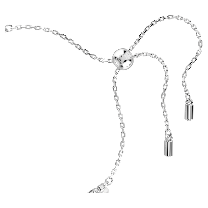 swarovski matrix bracelet  crystal pearl  round cut  white  rhodium plated