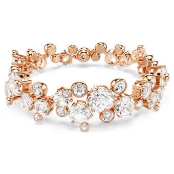 swarovski constella bracelet  round cut  white  18k rose gold finish