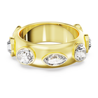 Dextera ring, Mixed cuts, White, Gold-tone plated