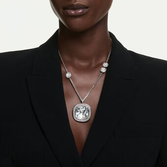 swarovski una angelic pendant and brooch  cushion cut  white  mixed plating