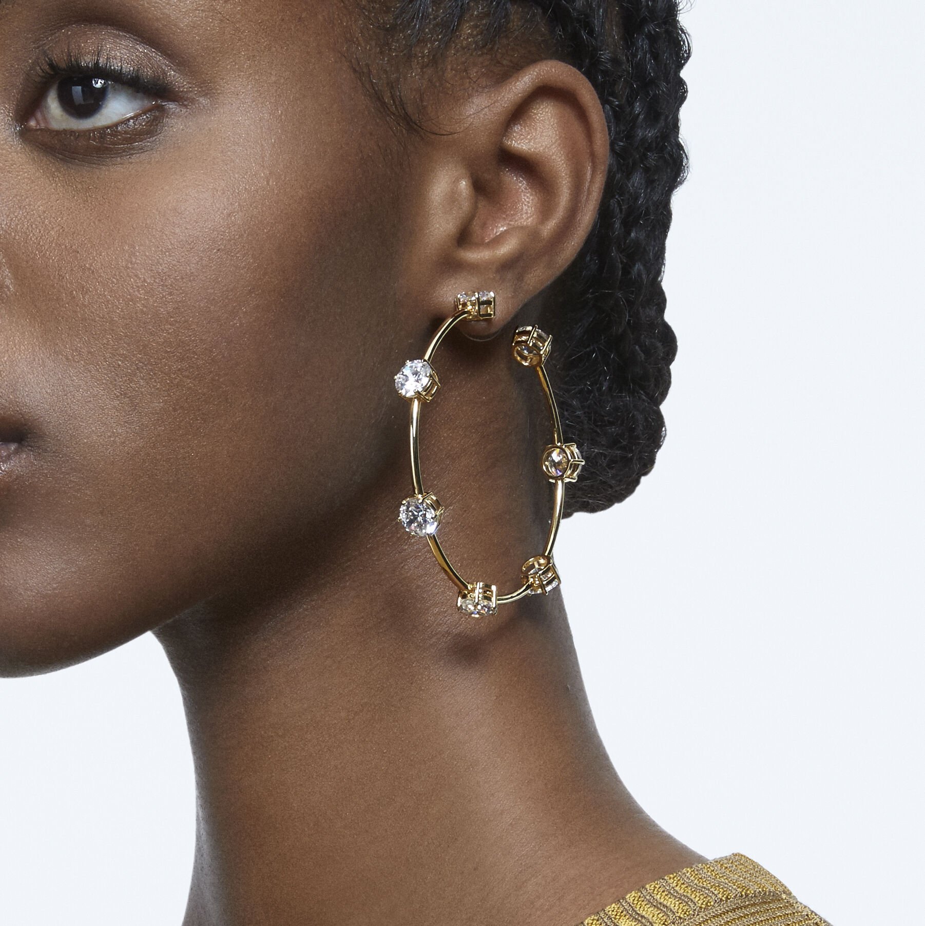 White gold plated hoop earrings shop