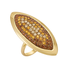 Evil Eye Ring, Large, Brown, Gold-tone plated