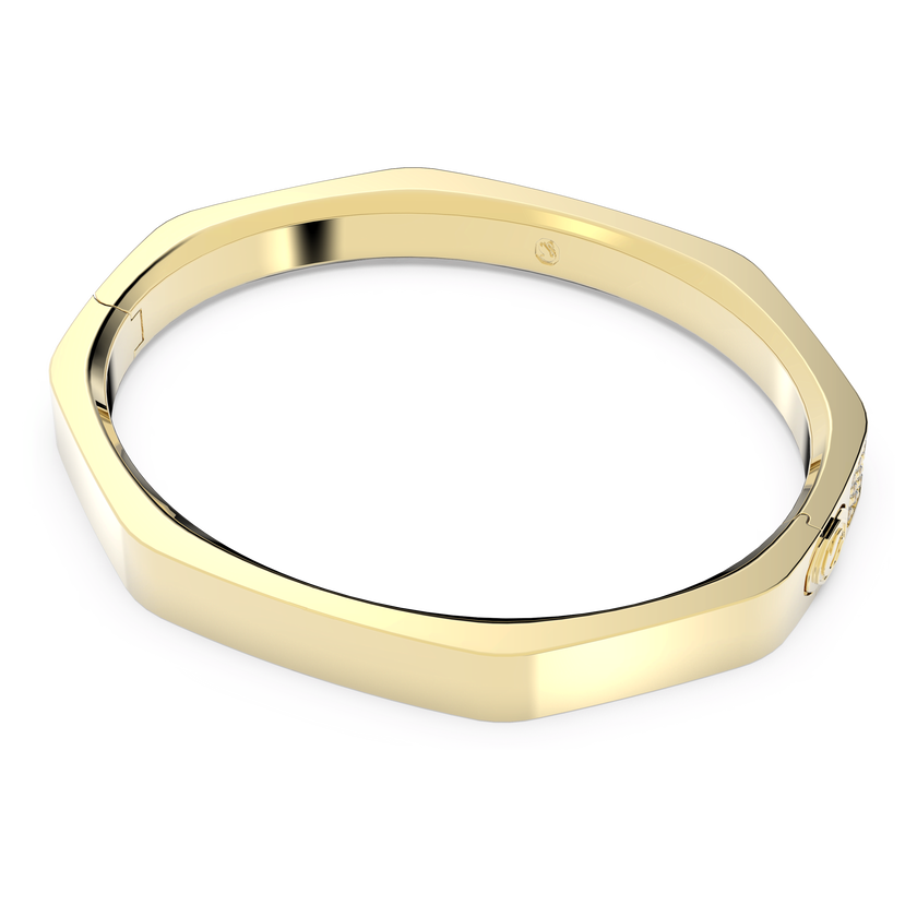swarovski dextera bangle  octagon shape  white  gold tone plated