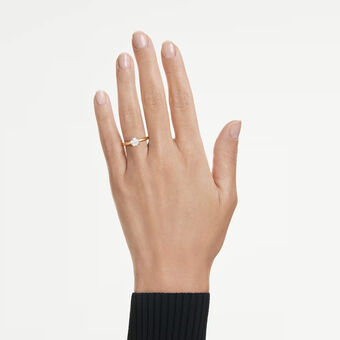 swarovski eternity solitaire ring  lab grown diamonds 1 0 ct tw  round shape  white  18k yellow gold