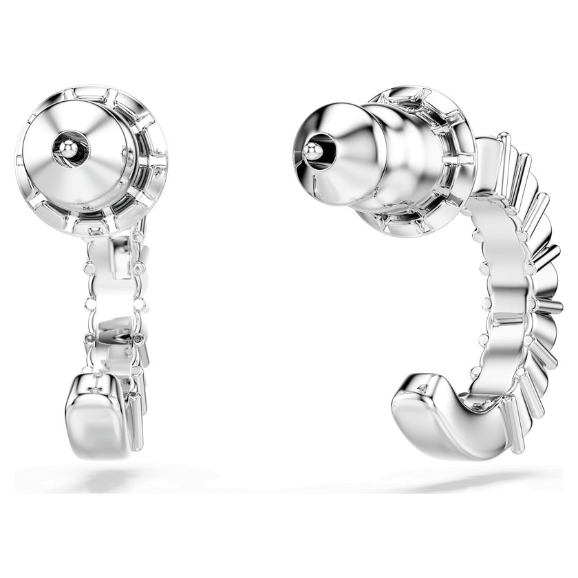 swarovski mini hoop earrings  round cut  white  rhodium plated