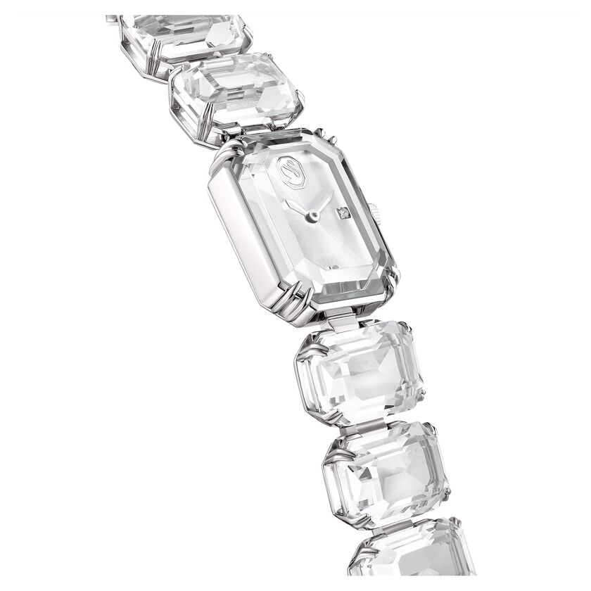 Millenia Watch, Octagon cut bracelet, White, Stainless Steel