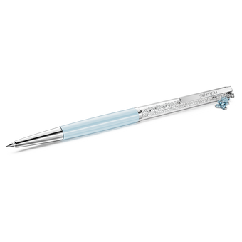 swarovski crystalline ballpoint pen  teddy  blue  blue lacquered  chrome plated