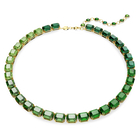 swarovski millenia necklace octagon cut color gradient green gold tone plated