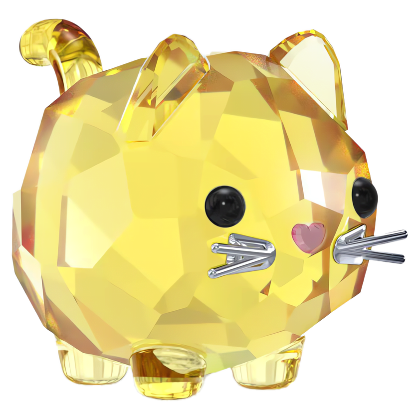 swarovski chubby cats yellow cat