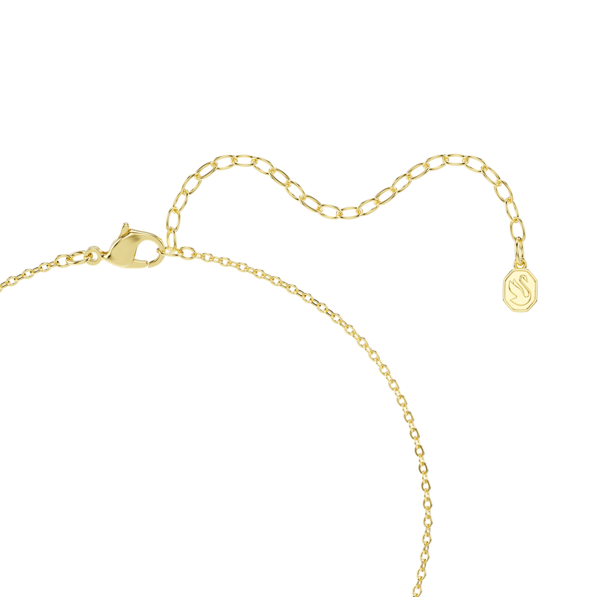 swarovski gabriella pendant  crystal pearl  round cut  white  18k gold finish