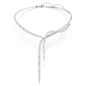 swarovski mesmera y necklace  mixed cuts  white  rhodium plated