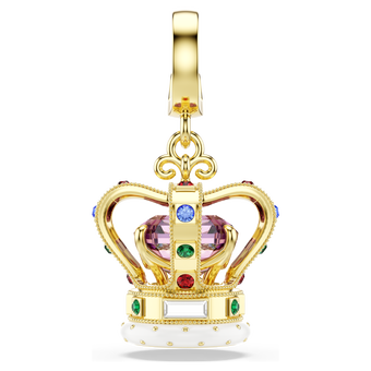 swarovski minions crown charm  mixed cuts  multicolored  gold tone plated