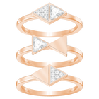 Heroism Ring Set, Medium, White, Rose gold plating