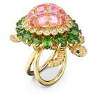 swarovski idyllia cocktail ring turtle multicolored gold tone plated