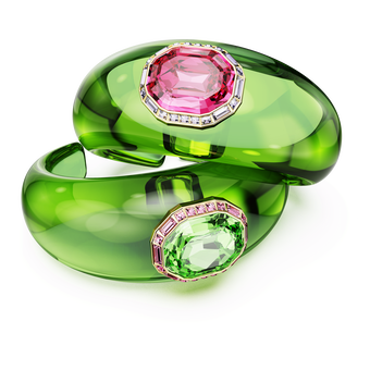 swarovski dulcis set  octagon cut  pav   multicolored  gold tone plated