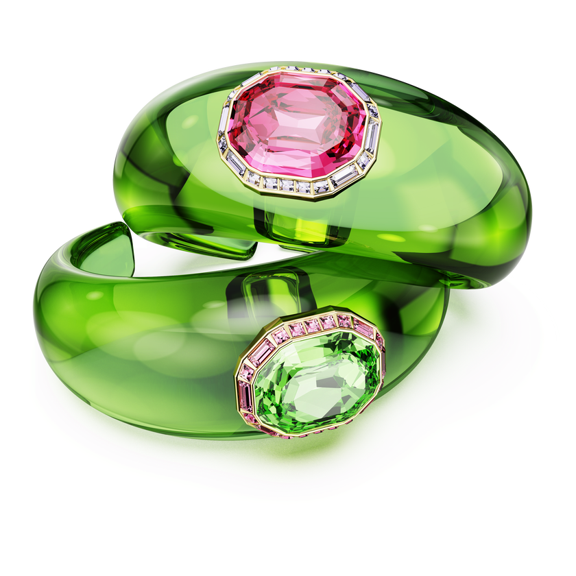 swarovski dulcis set  octagon cut  pav   multicolored  gold tone plated