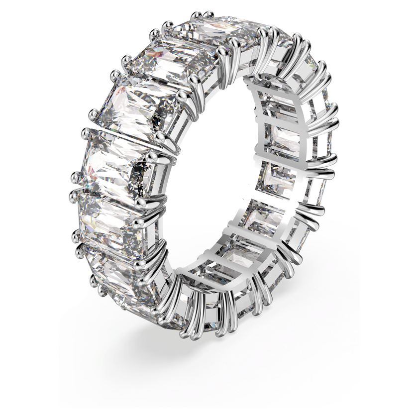 swarovski matrix vittore ring  rectangular cut  white  rhodium plated