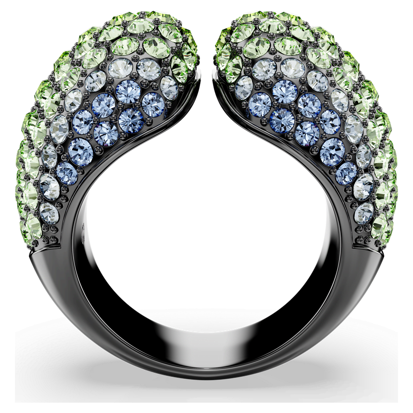 swarovski sublima cocktail ring  round cut  multicolored  ruthenium plated