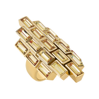 Fluid Cocktail Ring, Brown, Gold-tone plated