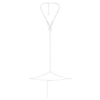 swarovski x skims body chain mixed cuts box chain y shape white stainless steel