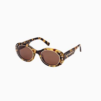 Millenia Sunglasses, Oversized, Pavé crystals, Brown