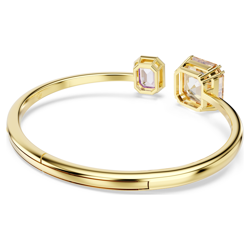 swarovski millenia bangle  octagon cut  multicolored  gold tone plated