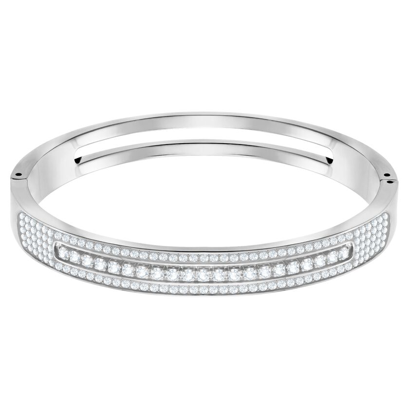 Further Wide Bangle, White, Stainless steel