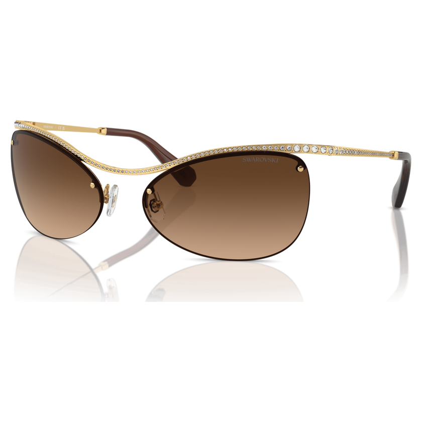 swarovski sunglasses  oval shape  sk7018 ov  brown