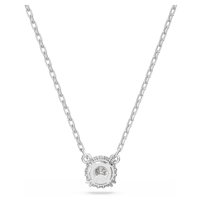 swarovski stilla pendant  round cut  white  rhodium plated