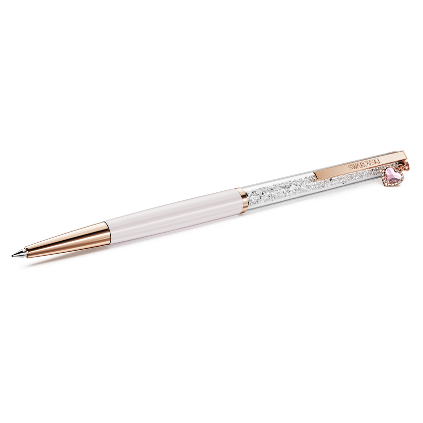 swarovski crystalline ballpoint pen  heart  pink  pink lacquered  rose gold tone plated