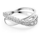 swarovski hyperbola ring round cut white rhodium plated