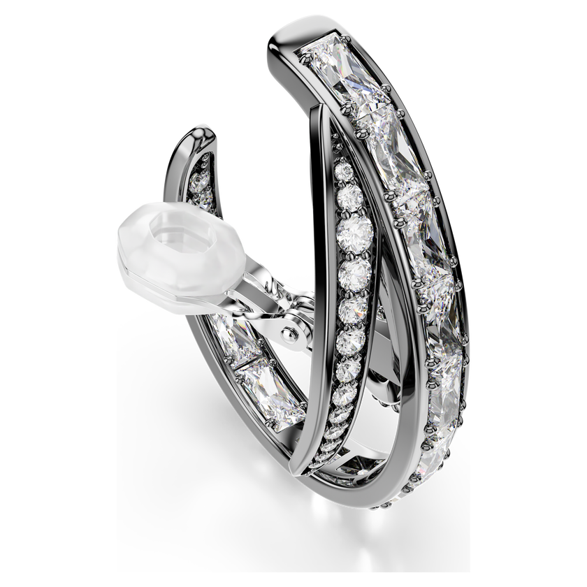 swarovski the vienna collection ear cuff set  3   feather  white  ruthenium plated